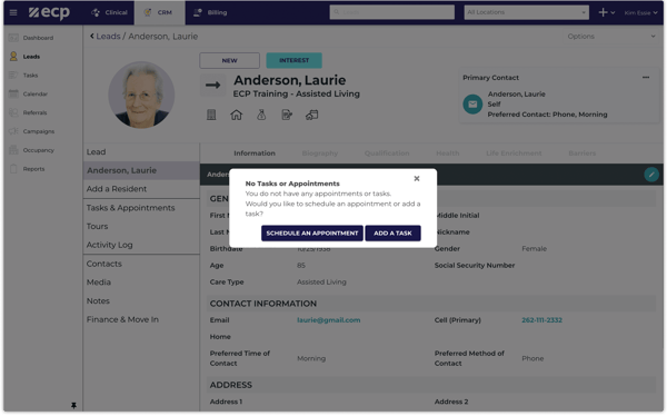 ECP CRM communication