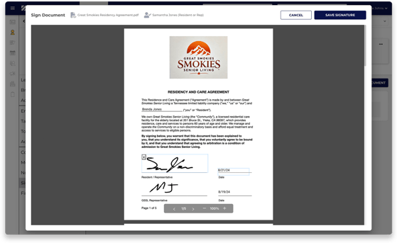 ECP CRM electronic signatures