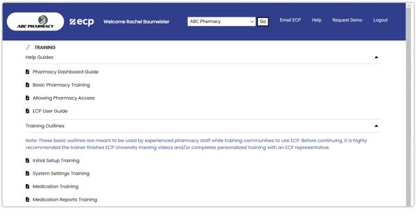 ECP Pharmacy Dashboard