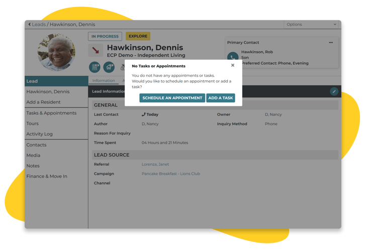 CRM scheduling prompt CRM scheduling prompt