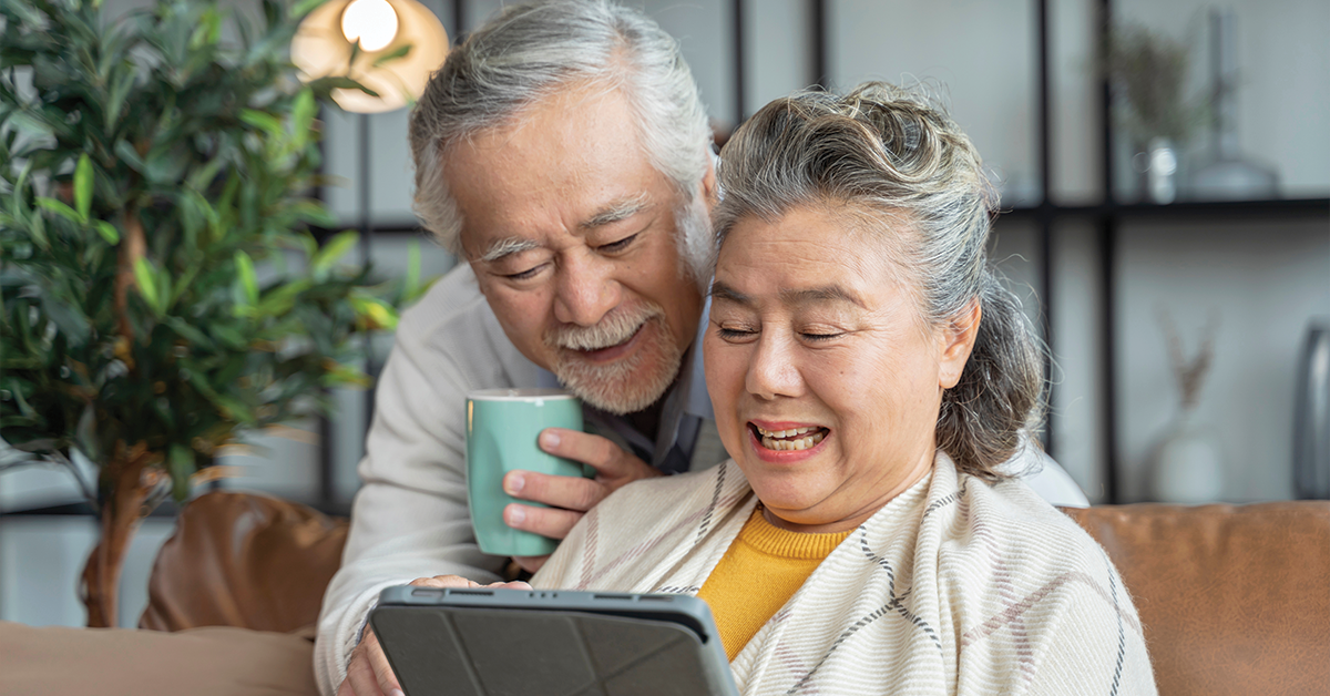 happy elderly couple